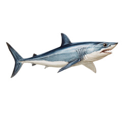 Fototapeta premium Illustration of a mako shark swimming with open mouth showing teeth