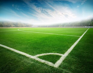 Obraz premium soccer field football field green grass football field background