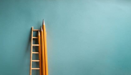creative concept of success featuring a pencil ladder with space for text
