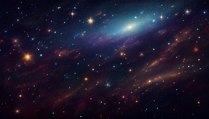 Naklejka premium stars and galaxy outer space sky night universe black background