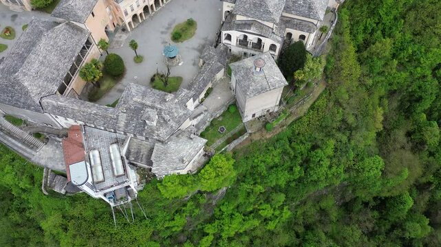 Aerial view of the Sacro Monte of Varallo Sesia