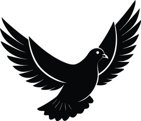 Stylized flying Dove Silhouette, pigeon png