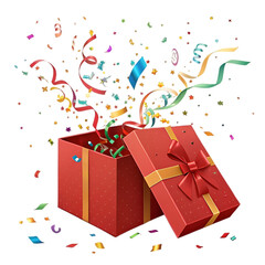 gift box with ribbon isolated on transparent background