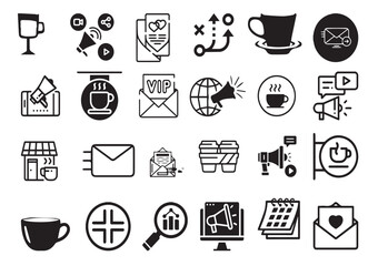 Drinking Coffee, Daily Routine, Invitation to Hang Out – Vector Set for Social Media, Marketing & Cafe editable vector