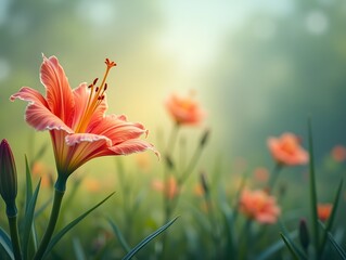 AI generated Outdoor Flower Background