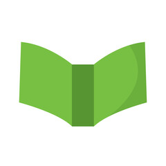 Open green book icon. Vector