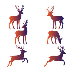 Deer Vector Illustration – Elegant Wildlife Animal Silhouette or Detailed Design