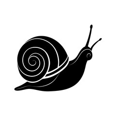 Snail crawling silhouette illustration