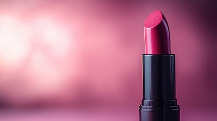 Close-up vibrant pink lipstick