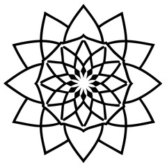 Fototapeta premium Floral Mandala Line Art Design