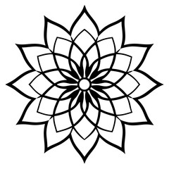 Floral Mandala Line Art Design