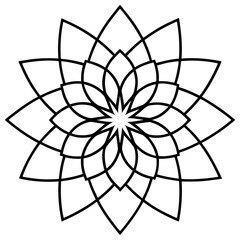 Fototapeta premium Floral Mandala Line Art Design