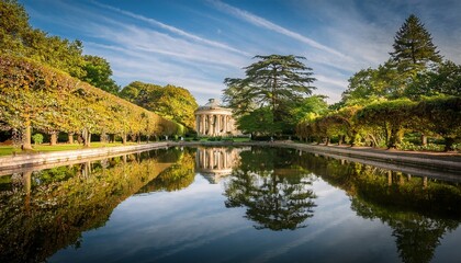 Fototapeta premium exploring the serene reflections of jardin des plantes in nantes france
