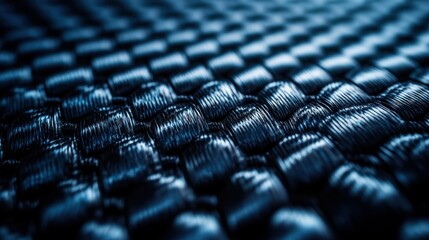 Fototapeta premium Close-up view of a dark blue woven fabric texture