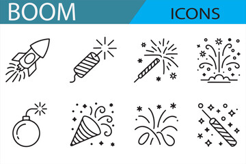 Impactful Icons of TNT, Rockets, and Explosive Hazard Symbols