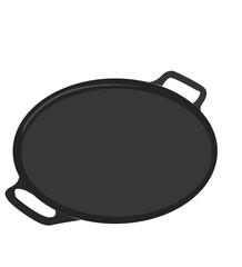 round baking pan, bakery top and front view, 