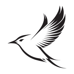 Obraz premium Elegant Flight Stylized Black and White Bird Logo