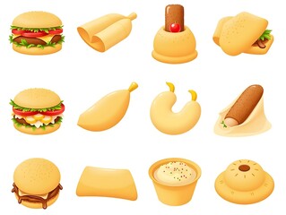 9 essential icons depicting popular Middle Eastern street food.