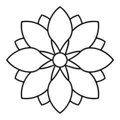 Graceful Line Art of a Cosmic Floral Mandala