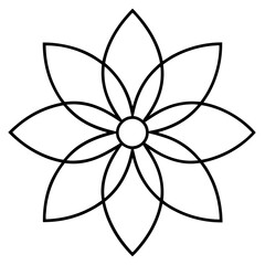 Graceful Line Art of a Cosmic Floral Mandala