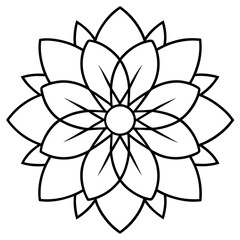Fototapeta premium Graceful Line Art of a Cosmic Floral Mandala
