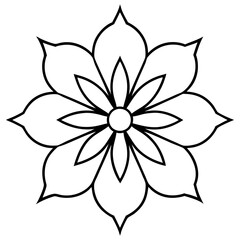 Obraz premium Graceful Line Art of a Cosmic Floral Mandala