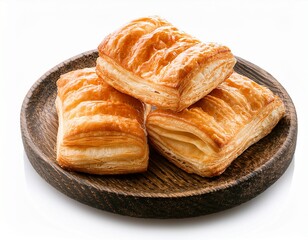 fresh puff pastries isolated