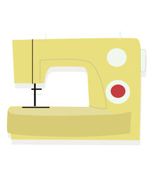 Sewing machine vector illustration. sewing machine transitions from a static display to an angled view showcasing