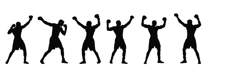 Silhouette of dancing people in various energetic poses in black vector