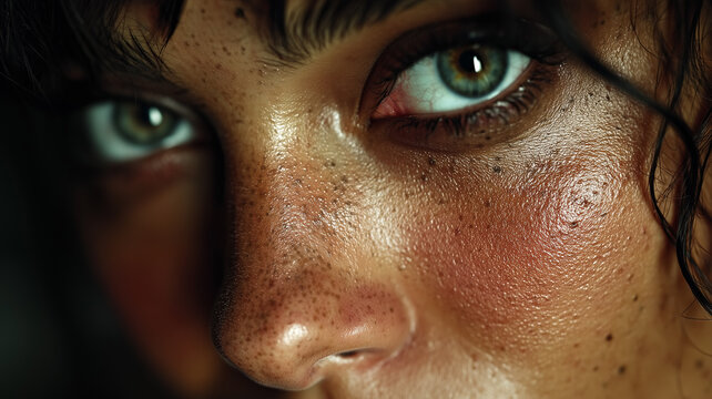 Develop a photo-realistic medium shot of a carribean woman Black woman, loreal girl, brown hairs