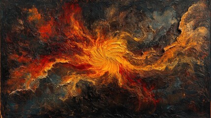 Fototapeta premium Abstract Fiery Cosmic Explosion