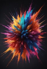 Color burst explodes across dark canvas, vibrant hues in motion ,  color,  speed,  photography