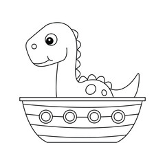 Dinosaur coloring page hand drawn line art for kids
