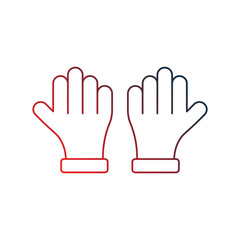 glove gradient outline icon with white background vector stock illustration