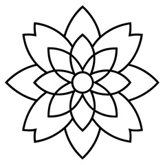 inimal Cosmos-Themed Mandala Line Art