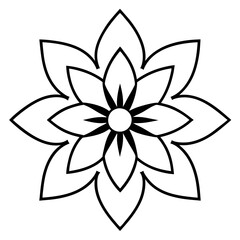 inimal Cosmos-Themed Mandala Line Art