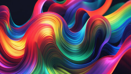 Fototapeta premium Vibrant Rainbow Swirls Abstract Art of Color and Movement