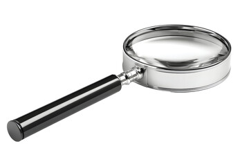 Magnifying glass with handle. A tool for closer inspection, enhanced viewing