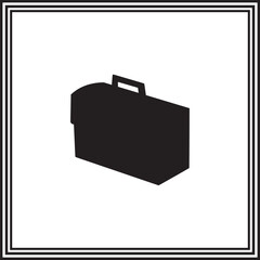 Toolbox Icon Silhouette – Black Tool Box Symbol with Handle for Repair, Maintenance, Construction, Industrial or Mechanical Use – Minimal Vector Isolated on White