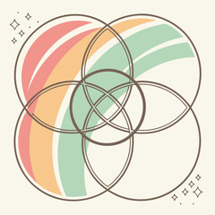 Watercolor circles blending softly in a dreamy, pastel color palette