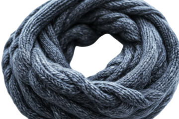 Soft gray cable knit infinity scarf cozy winter accessory warm textured fabric stylish loop detail