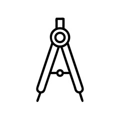 Compass icon design in minimalist style on white background  