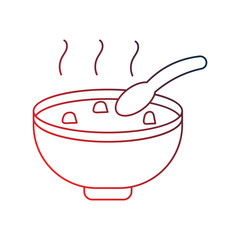 soup gradient outline icon with white background vector stock illustration