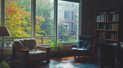 Cozy Room with Large Windows