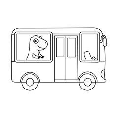 Dinosaur coloring page hand drawn line artwork for kids