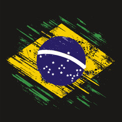 grunge brazil flag