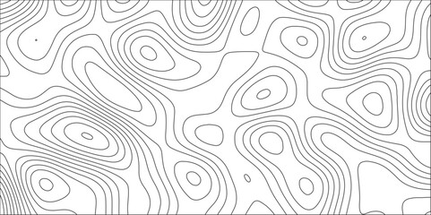 Contours of Topography and Topology. The concept of a conditional geography scheme and the terrain path. Modern design with White background with topographic wavy pattern design. Geographic mountain