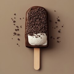 Obraz premium Chocolate dipped ice cream bar with sprinkles