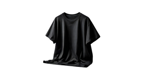 Black Short Sleeve T Shirt Mockup on Black Background Studio Photography