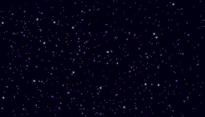 A dark sky filled with numerous small bright stars scattered across the entire view